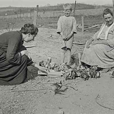With Blanche Profitt over River to Daisye Dairy - Biddie's and Daisie's two children