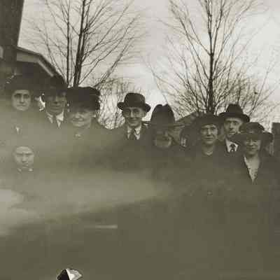 From right: Frank Burrows, Little Clara, Edward, Clara, Andrew Weisheit, Carl, Louise, Charles, and little Kermit in front.