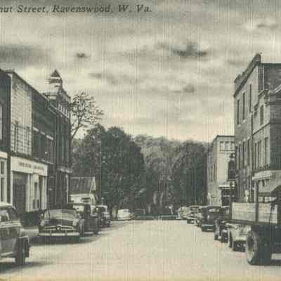 Walnut Street with Cars (Sepia)