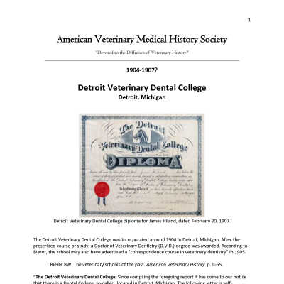 Lecture Book - Detroit Veterinary Dental College