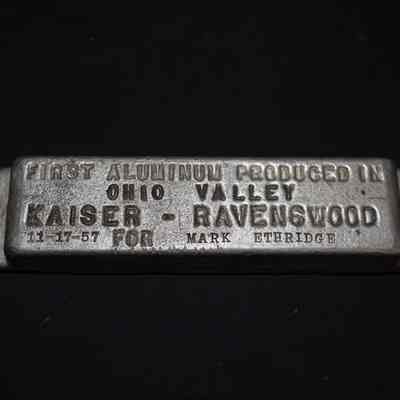 Bar ingot sample of first aluminum produced KACC