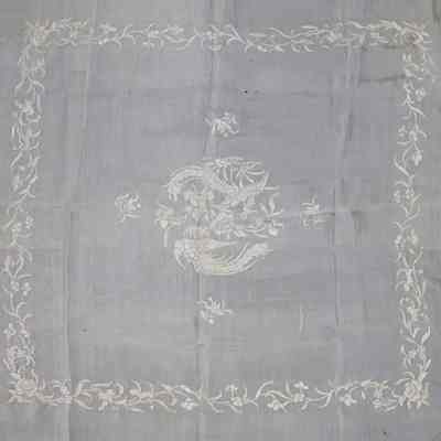 Embroidered Handkerchief with Phoenix Design