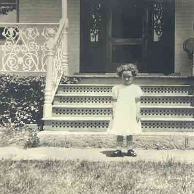 Betty Fowler on Front Steps