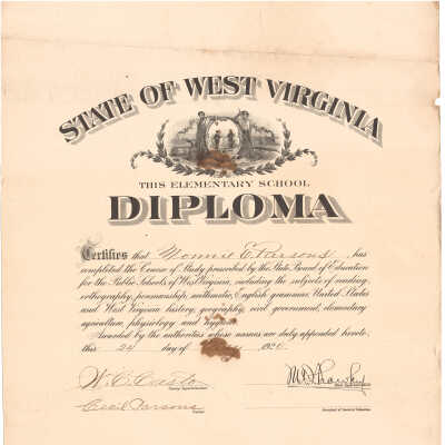 Monnie E. Parsons Elementary School Diploma