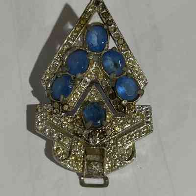 Jeweled Buckle diamonds w/ blue stones