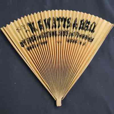 WG Watt's store paper fan