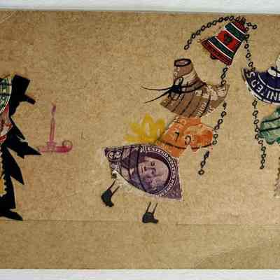 Clara Weisheit Stamp Art Postcard to Paul Moore