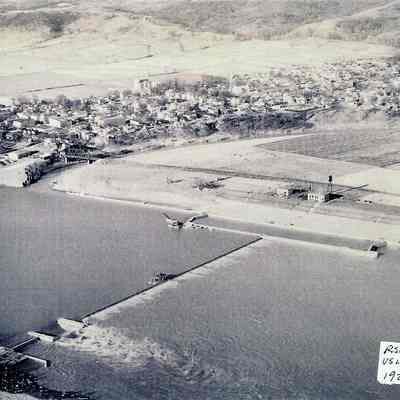 Aerial View of Locks and Dam System