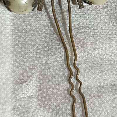Hair/Hat Pin, black with pearls