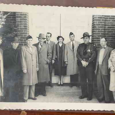 American Legion in Front of 1887 School, late 1950s or early 1960s