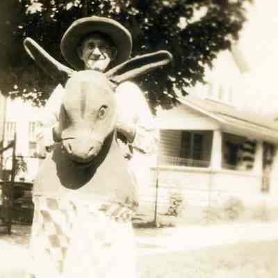 Bill Ables in donkey costume on the 4th of July