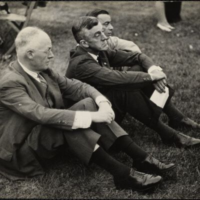 Senator Leverett Saltonstall (center) attending Esplanade concert