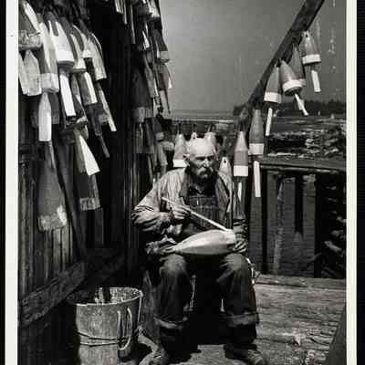 Painting Lobster Buoys - Maine