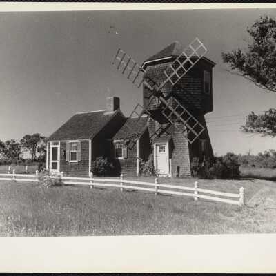 Cape Cod. This old wind mill is now a summer home in Yarmouth, Massachusetts