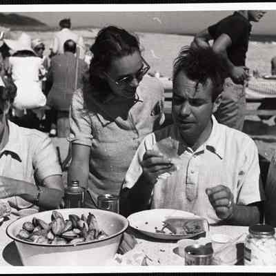 Siasconset clam bake Mrs. Brownley + Lt. Com. MacDonald