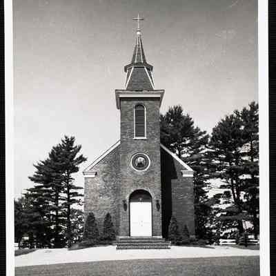 St. Patrick's Roman Catholic Church, Newcastle, Maine. Built 1803-1808, was dedicated by Father Jean de Cheverus, who became the first Roman Catholic bishop of New England in 1808.