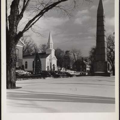 Concord, Mass. View from the Wright Tavern, British headquarters on the day of Concord fight, which faces Monument Square.