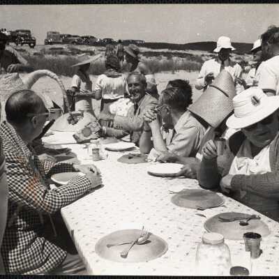 Clam bake - Man in checked coat died last year.
