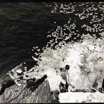 Fishing from rocks in Maine