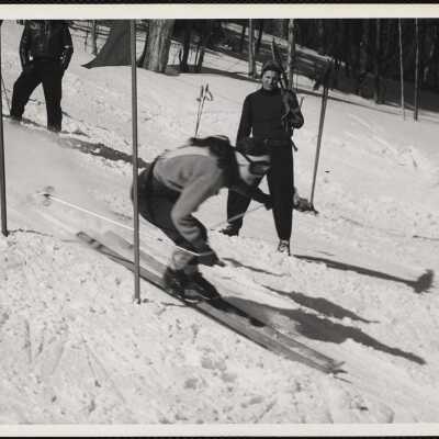 Andrea Mead-Lawrence (husband in background)