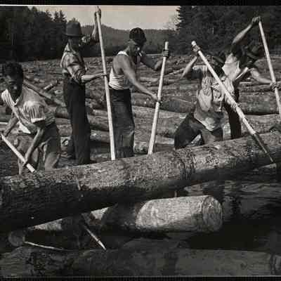 Maine log drive on the Saco River