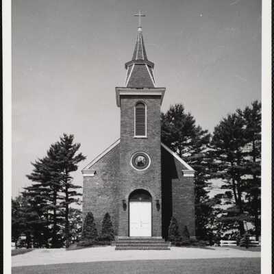 St. Patrick's Roman Catholic Church, Newcastle, Maine.Built 1803-1808, was dedicated by Father Jean de Cheverus, who became the first Roman Catholic bishop of New England in 1808.