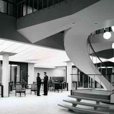 Interior - Wayne Federal Savings & Loan, on Mich Ave. in Wayne. After rebuilding. 35150 Michigan