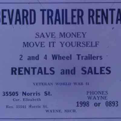 1947 Ad. Bevard Trailer Rentals. WWII Veteran owned. 35545 Norris Residence