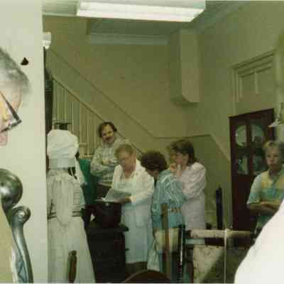 Helen Morton, daughter of the undertaker who practiced in Wayne in 1925. Helen returned to Museum in June of 1987.