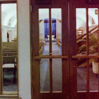 Church entrance before entering sanctuary