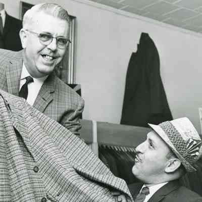 Lee Adams and Joseph Dietch, going over Easter Merchandise on April 11, 1962.