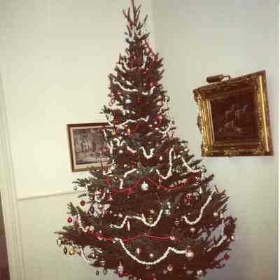 Christmas decorations in December of 1990.