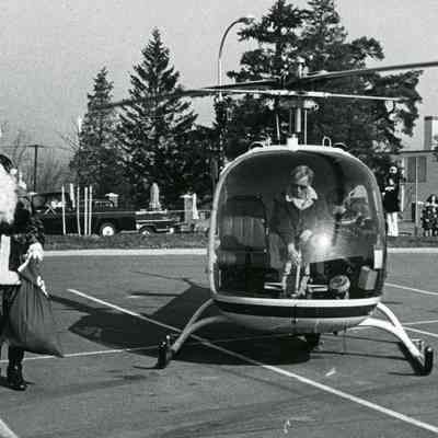 Santa Arriving by Helicopter