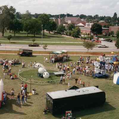 Looking West, carnival on corner. 1988