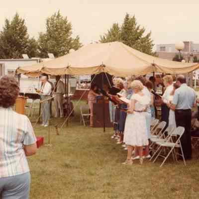 Out Door Service and Homecoming on July 18, 1982.