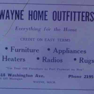 1947 Ad. Wayne Home Outfitters.