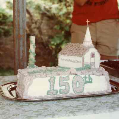 Cake for the 150th Methodist Church Birthday Party on June 27, 1982.