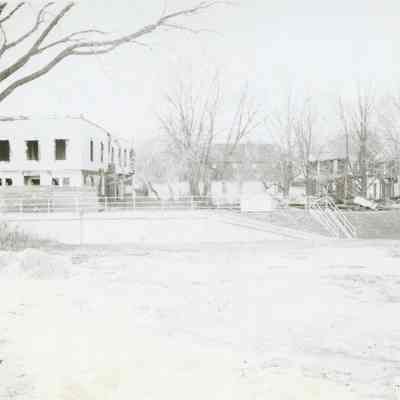 Thompson Flat at left, Husted house demo at right
