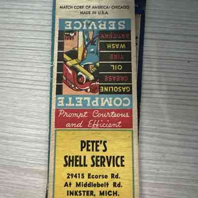 29415 Ecorse - Petes Shell Service Matchbook Cover