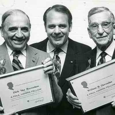 Rotary Club Members getting a Paul Harris Fellow Recognition