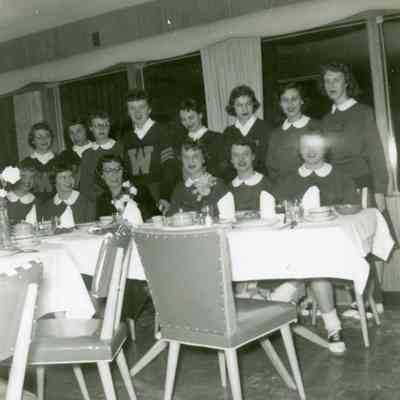 Marlene Bickel, Gloria Frakes, Donna Kuhn, Shirley Hickey, Patti Bingel, Sarah Chamberlain, Sondra Anderle, Pat Millar (back row); Joan Worden, Alice Nidrie,