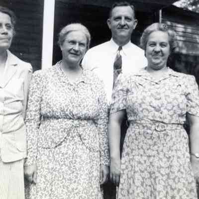From L to R; Edith M., Marion Surbrook, Jim and Bertha Grevengood at Eaton Rapids on Aug. 25, 1943.