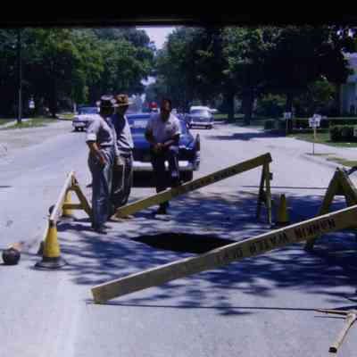 Glenwood Road sewer cave in on August of 1960