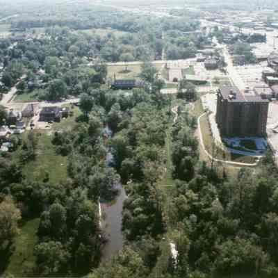 Over Rouge River looking East towards Wayne Road