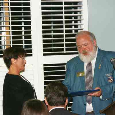 Kathy Sanders Club President with Harlan Whichalo