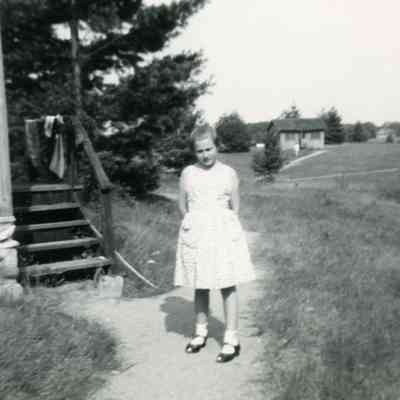 Standing on the path at Pat Millar's Cabin