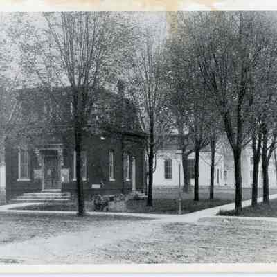 Village hall looking east down main