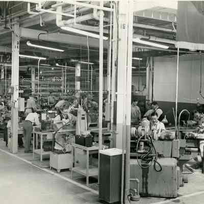 Employees working inside the Stinson Factory
