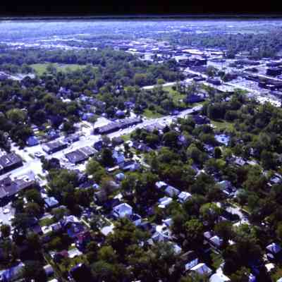 Aerial of Glenwood Road at Wayne road, looking SE