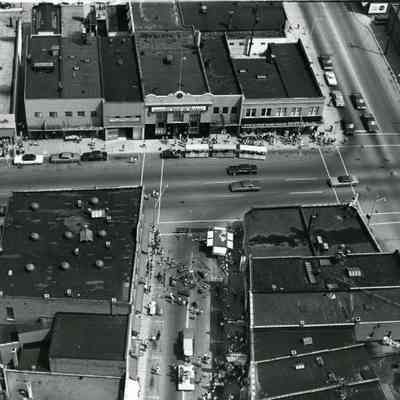 Aerial over Michigan Avenue, Wayne road and Monroe St.
